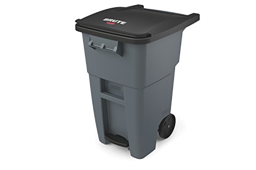 Rubbermaid Commercial Products Brute Step-On Rollout Trash/Garbage Can/Bin, 50G, Gray
