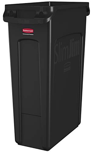 Rubbermaid Commercial Products Slim Jim Plastic Rectangular Trash/Garbage Can
