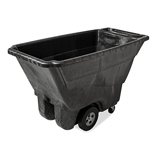 Rubbermaid Commercial Products Tilt Dump Truck, 450 lbs 1/2 Cubic Yard Heavy Load Capacity with Wheels, Trash Recycling Cart, Black