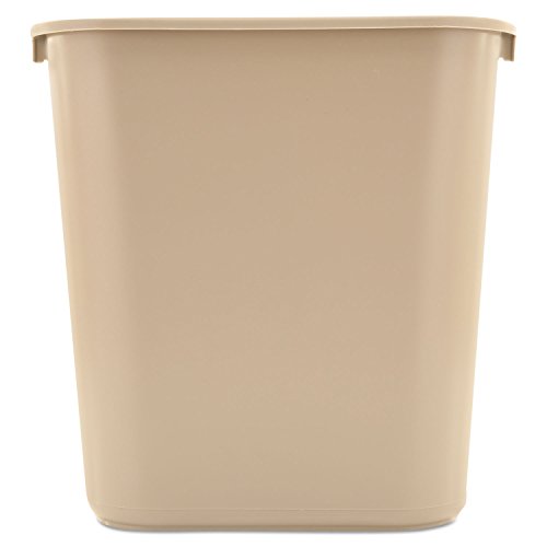 Rubbermaid Commercial Rectangular Plastic Wastebasket - 7 Gallon (Beige)