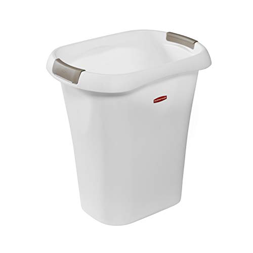 Rubbermaid Open Top White Plastic Waste Basket