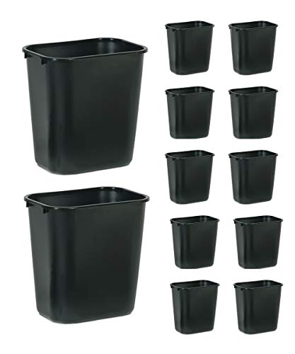 Rubbermaid Resin Wastebasket/Trash Can - 7-Gallon, 12 Pack