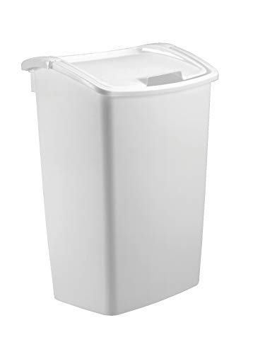 Rubbermaid White Dual-Action Swing Lid Trash Can