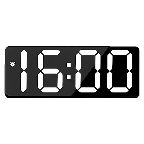 RuiLa Digital Alarm Clock - LED Clock Large Display for Bedroom, Desk, and Office - Temperature Display, Adjustable Brightness, Voice Control, 12/24H Display - USB and Battery Operated (Black)