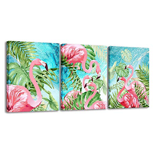 RUISHI Flamingo Wall Art 3-Piece Canvas Prints