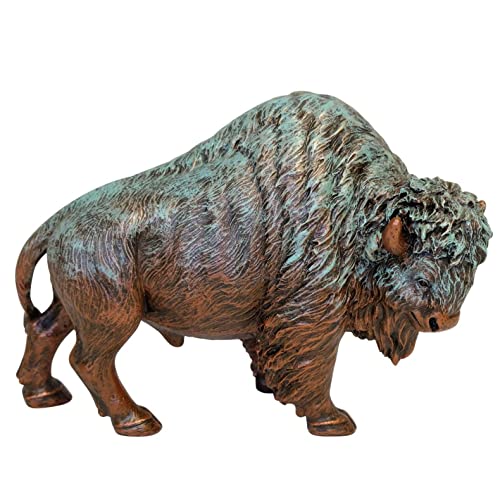 Rustic Bronze Bison Statue