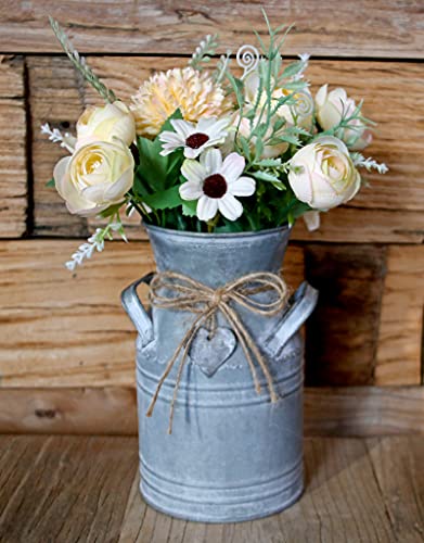 Rustic French Country Metal Jug for Home Decor