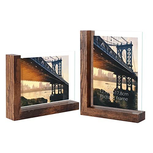 Rustic L-Shaped 5x7 Picture Frames Set of 2