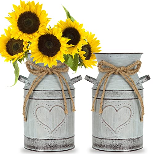 Rustic Metal Milk Can Jug for Chic Home Decor