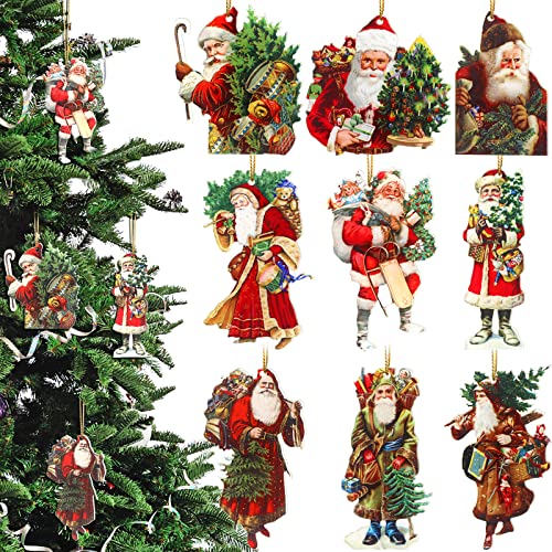 Rustic Santa Claus Nostalgic Retro Tree Decorations