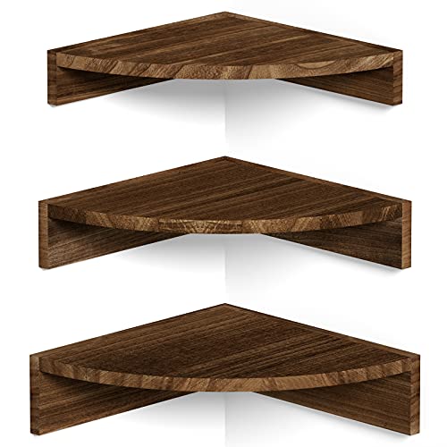 Rustic Wood Corner Shelves for Storage and Display