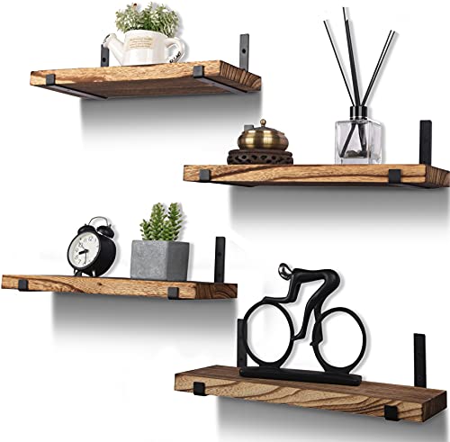 Rustic Wood Floating Shelves for Wall Set of 4