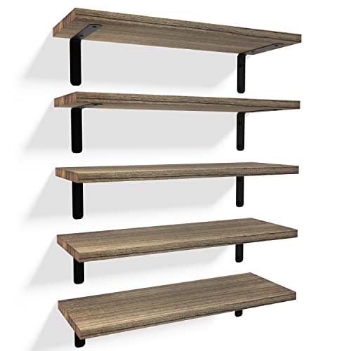 Rustic Wood Shelves Set of 5