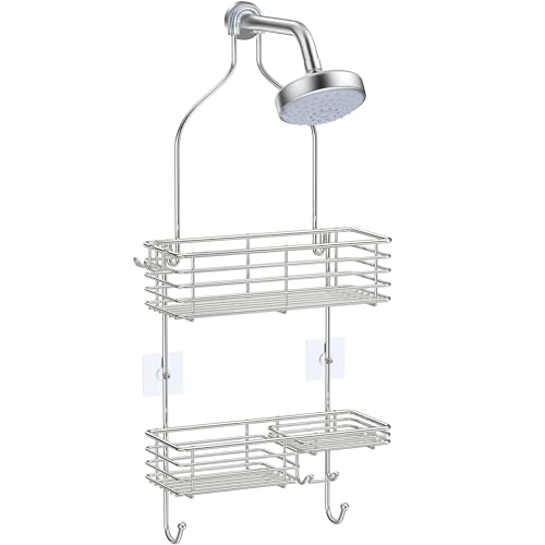YASONIC Hanging Shower Caddy Over Shower Head with 10 Hooks for