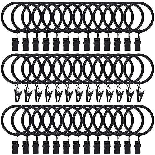 Rustproof Curtain Rings with Clips Hooks - 40pcs