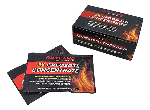 Rutland Creosote Concentrate Packets, Triple Power Creosote Remover, Chimney Cleaning Toss-In, Pack of 5