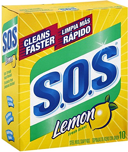 S.O.S Steel Wool Soap Pads - Lemon Fresh Scent (Pack of 2)