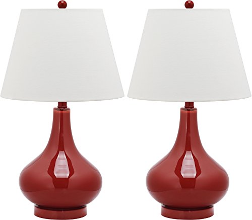 SAFAVIEH Amy Red Gourd Glass Table Lamps - Elegant and Functional Lighting Set