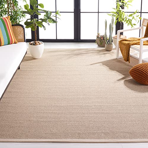 SAFAVIEH Natural Fiber Collection Area Rug - 5' x 8', Marble & Beige, Border Sisal Design, Easy Care, Ideal for High Traffic Areas in Living Room, Bedroom (NF143C)