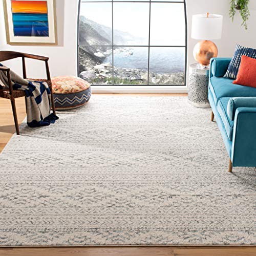 Ivory & Grey Moroccan Area Rug - 9' x 12'