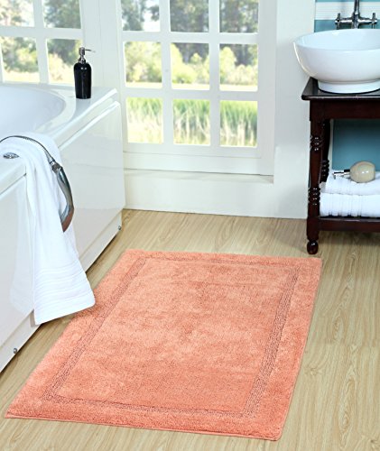 Saffron Fabs SFBR1411S Bathroom Rug in Coral, 34" x 21"