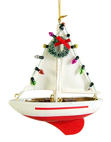 Sailboat Christmas Tree Ornament 5 1/2 Inch