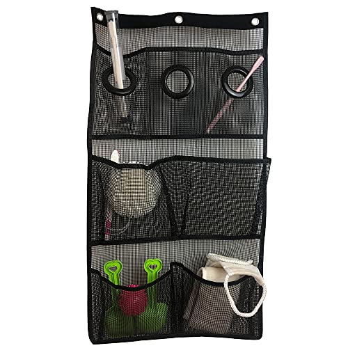 Sainal Shower Organizer with 7 Pockets and 3 Rings/Hooks