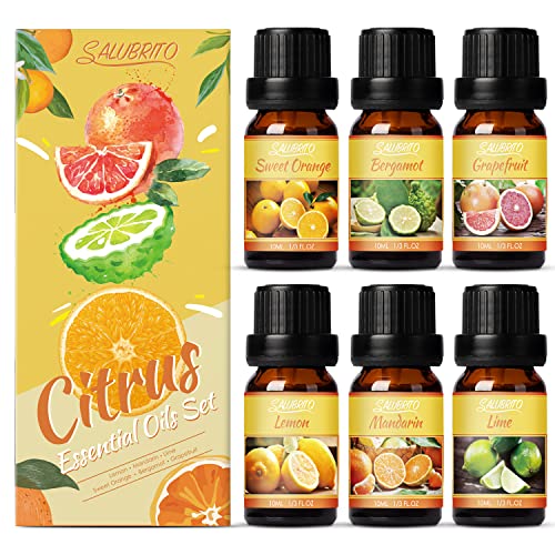Salubrito Citrus Essential Oils Set for Diffuser, Fragrance Oil | Citrus Set of 6