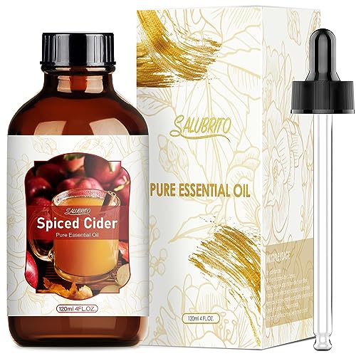 SALUBRITO Spiced Cider Essential Oil, 4 Fl.Oz (120ml) Pure & Natural Fragrance Oils, Autumn Aromatherapy Oil for Diffuser
