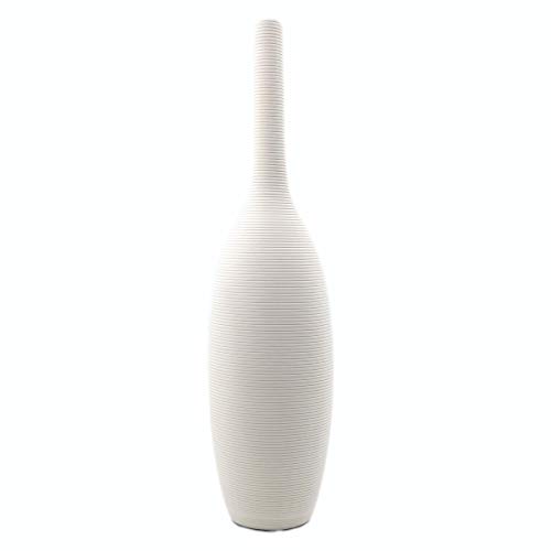 Samawi 14" White Ceramic Vase for Home Decor