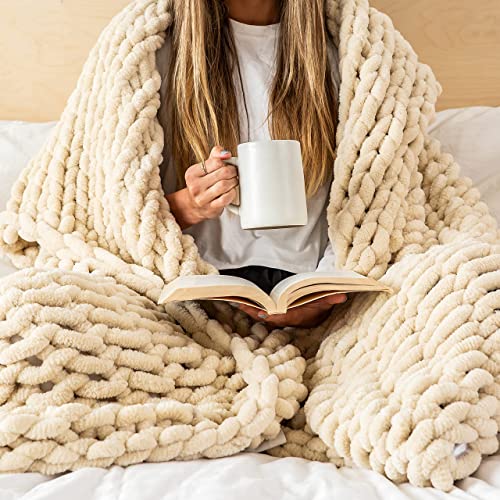 SAMIAH LUXE Chunky Knit Blanket Throw