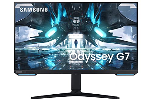 SAMSUNG 28" Odyssey G70A Gaming Computer Monitor, 4K UHD LED Display, HDR 400, 144Hz, G-Sync and FreeSync Premium Support, Front Light Panels, LS28AG700NNXZA, Black