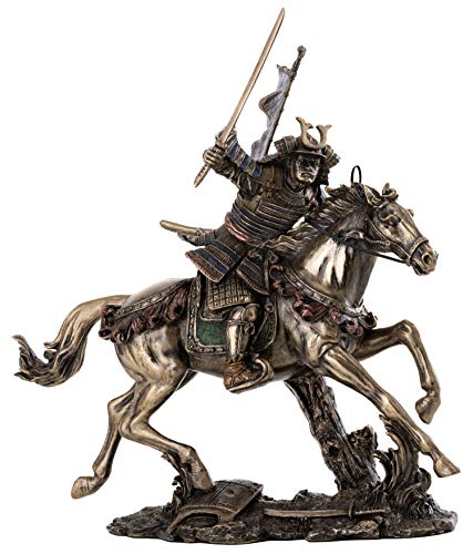 Samurai Riding Horse with Sword Statue