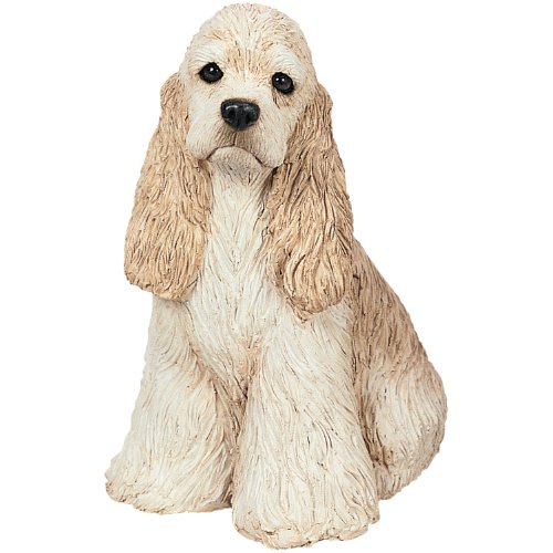 Sandicast Small Size White Cocker Spaniel Sculpture