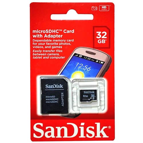 SanDisk 32GB microSDHC Card with Adapter