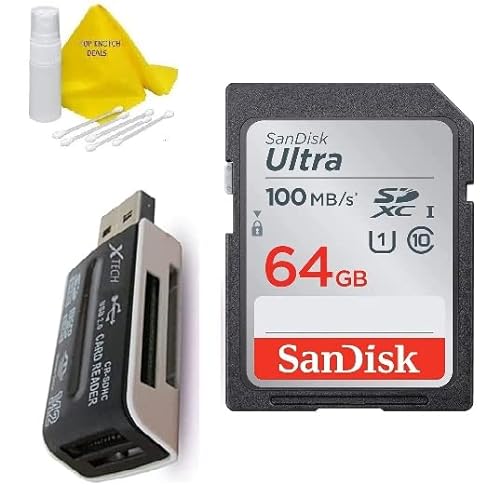 SanDisk 64GB Ultra Class 10 SDXC UHS-I SD Memory Card + Accessories