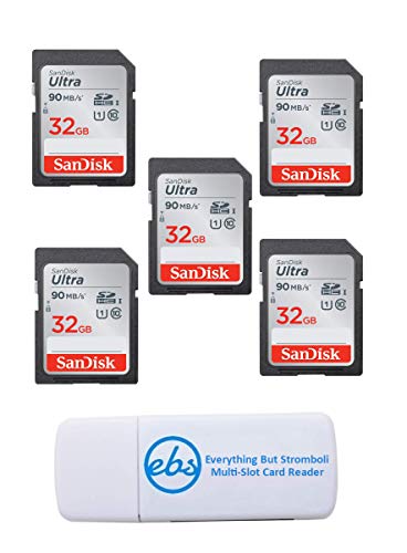 SanDisk Ultra 5 Pack Bundle SD Flash Memory Card