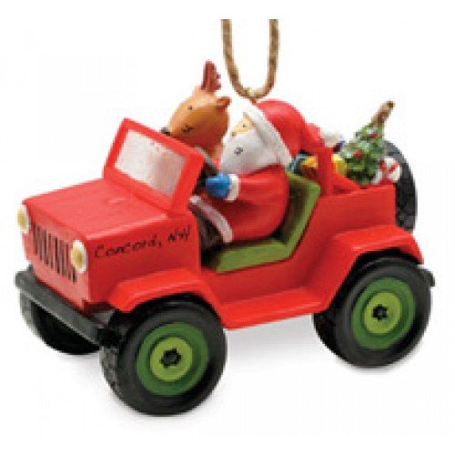 Santa and Reindeer SUV Christmas Ornament