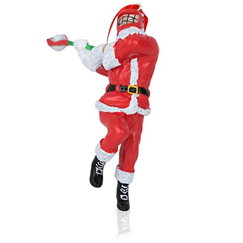 Santa Lacrosse Player Christmas Ornament