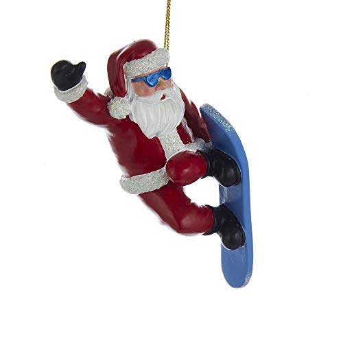 Santa Snowboard Ornament