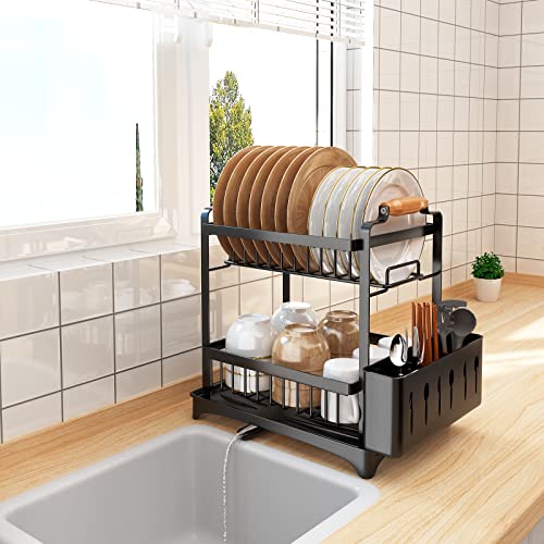 Santentre 2-Tier Dish Drying Rack: Space-saving, Durable, and Stylish