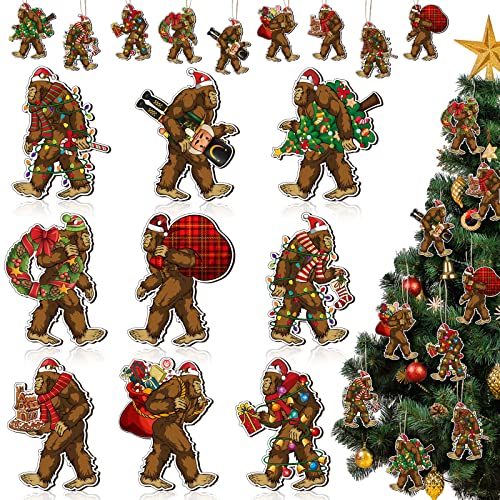 Sasquatch Christmas Tree Ornament Wooden Bigfoot Ornament