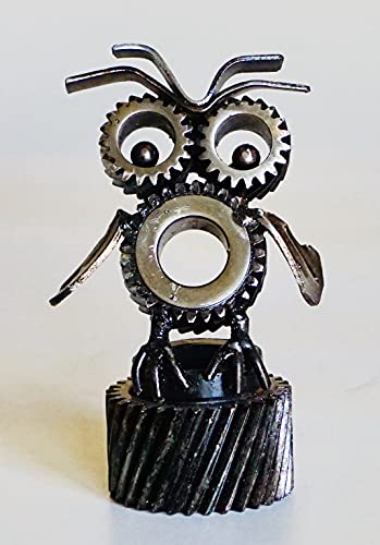 Savage Metal Small Crafted Owl Sculpture