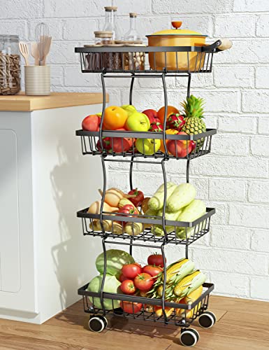 SAYZH 4 Tier Rolling Utility Cart