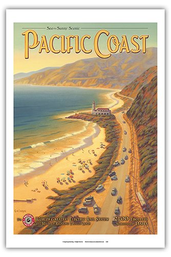 Scenic Pacific Coast California - Vintage Railroad Travel Poster