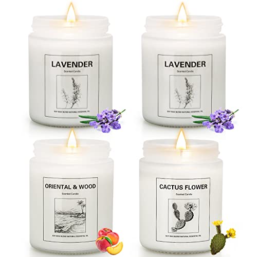 Scented Lavender Candles Set - 4 Pack