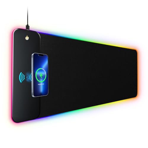 Schkner RGB Gaming Mouse Pad with Wireless Charging