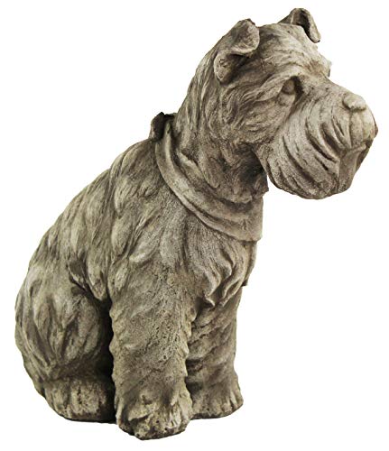 Schnauzer Dog Home and Garden Statues Puppy Cement Sculpture Concrete Doggy Figure