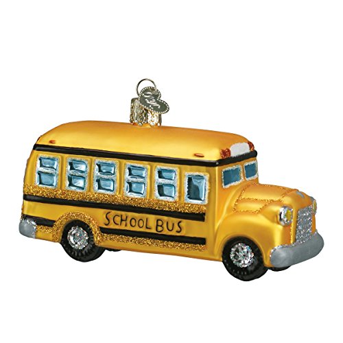 School Bus Glass Blown Ornaments for Christmas Tree