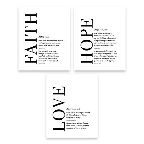 Scriptionery Faith Hope and Love Christian Wall Decor